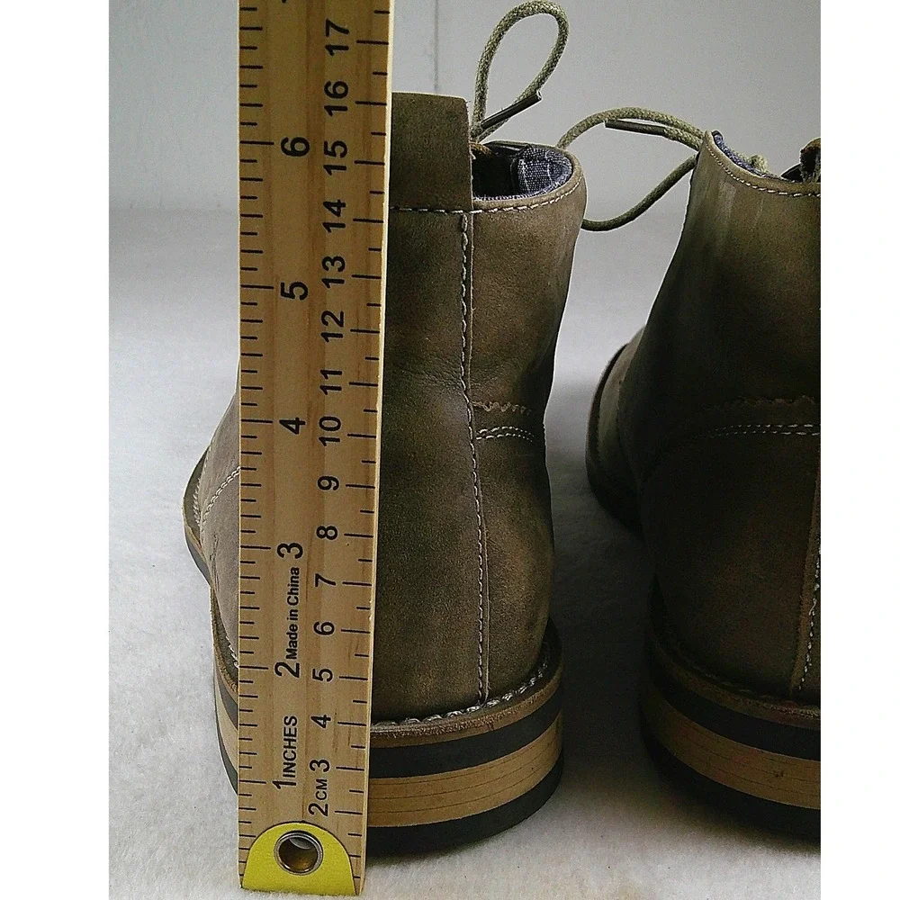 Original Penguin Monty Mens Leather Chukka Boots Brown Olive 10.5 OP100199